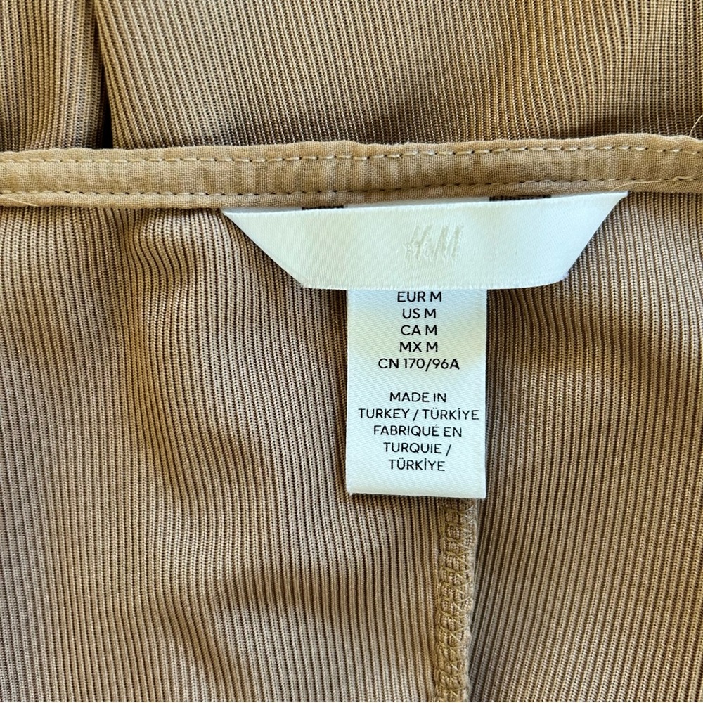 H&M Elegant Mocha Brown Draped Dress Medium Spaghetti Straps Party resort wear - Picture 7 of 7